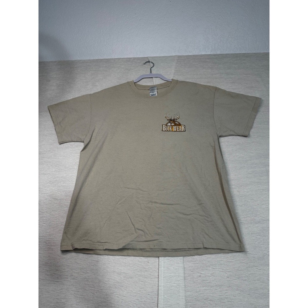 Buck Wear Mens If Deer Could Hunt Graphic T-Shirt Tan Delta Magnum Weight Large